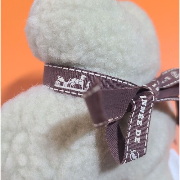 Hermes (Authentic) Plush Wool Fleece Stuffed Baby Teddy Bear Toy w/ Ribbon VTG - Picture 4 of 8